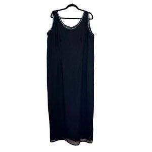 JKara 100% Polyester Black Shift Midi Dress Size 20